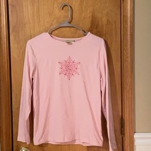 Pink longsleeve shirt with snowflake